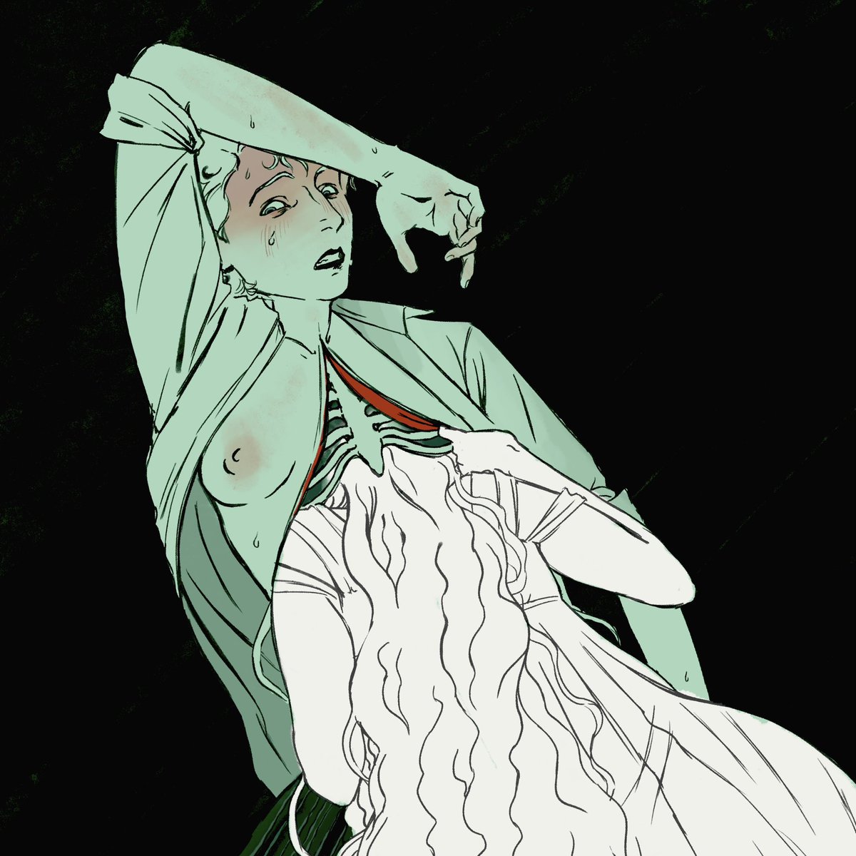 The canary and her cage 
cw: suggestive/ nudity #yulieva