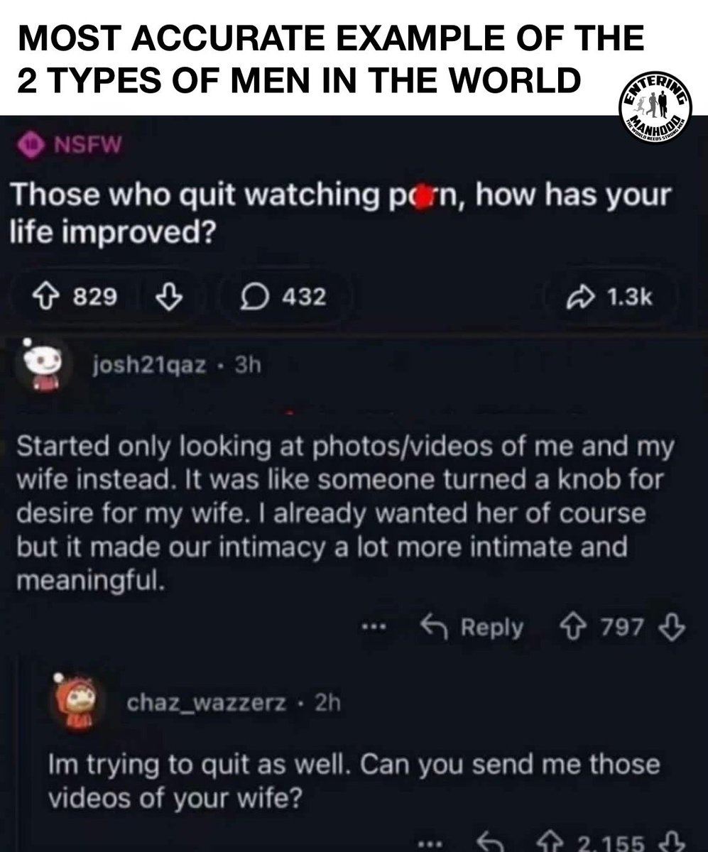 strongmenHQ's tweet photo. Sad, but true.
One tackling serious challenges head on, with a focus on morality and self improvement.
The other minimizing his struggle, mocking the process, and giving in to his impulses.
Which are you?
The world needs strong men https://t.co/FoIBpeW7vB