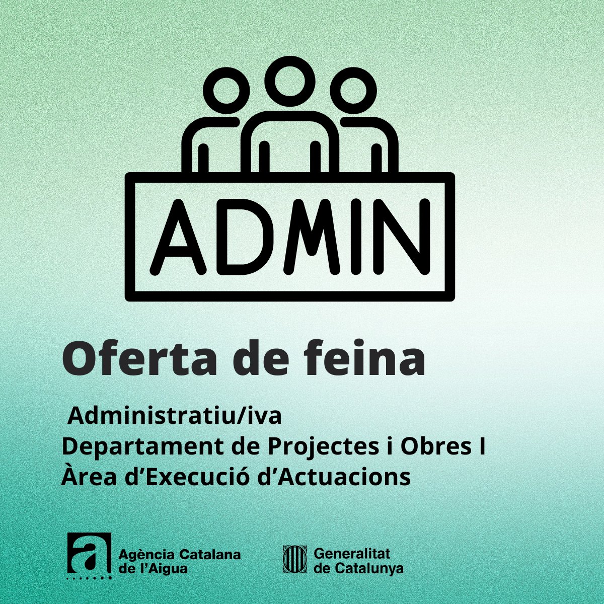 Busquem Administratiu/iva per al Dept. de Projectes i Obres de l'<a href="/aigua_cat/">ACA</a> a Barcelona! 📁💧

💰 26.209,68 €
📅 Fins al 26/03/2026
📍 C/ Provença, BCN

Tota la informació i inscripcions aquí: aca.gencat.cat/ca/laca/organi…