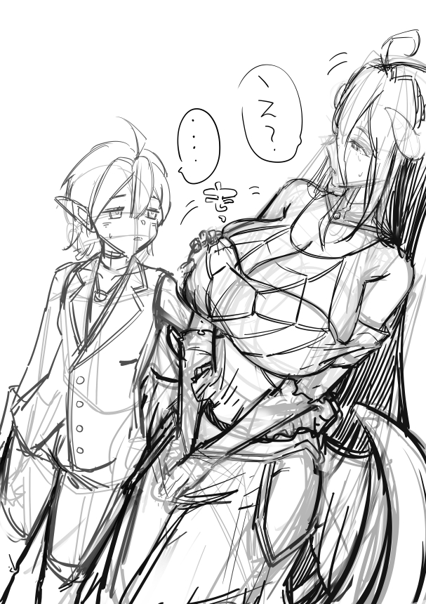 ネームに詰まったので落書き。アルベドとアウラ好き。 