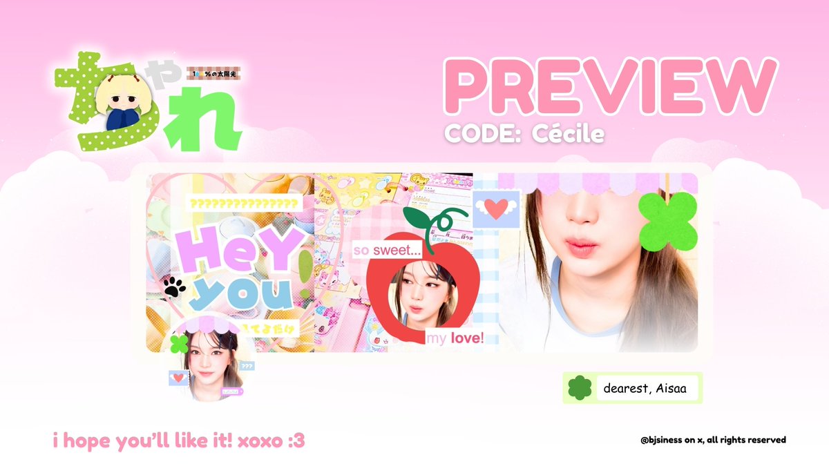 ding - dOng! 🔔

the long awaited is over don't forget to take the dearest, cécile! 🍀 u can hit me up on chAre's dm 💭

(psst . . . ! there's available free revisi or retext selama 2x >___O)