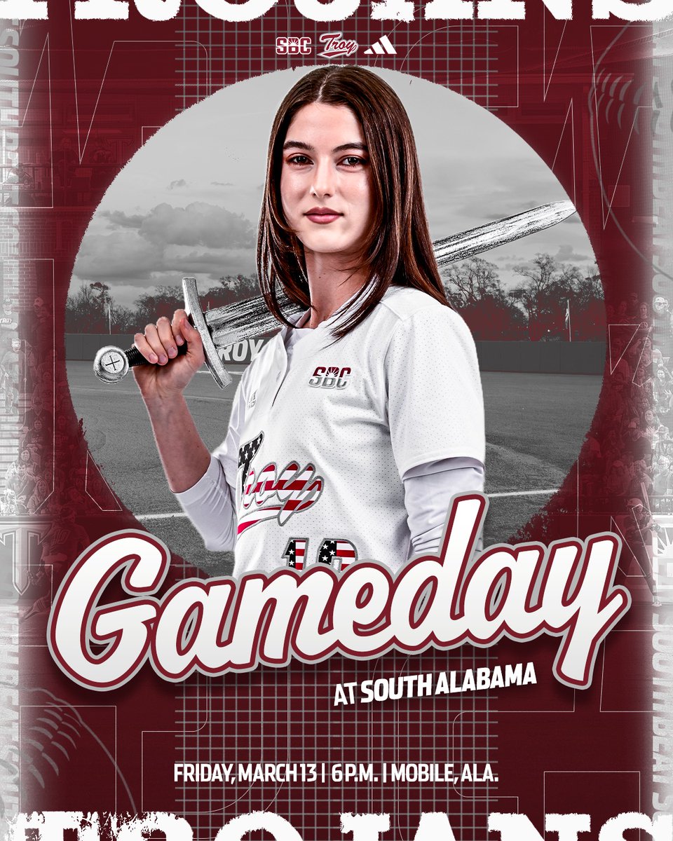 Conference play 🚫tart🚫 today 👀

🆚 » 🚫
📍 » Mobile, Ala.
⏰ » 6 p.m.
🏟️ » Jaguar Field
📊 » gotroy.us/6cr
📺 » gotroy.us/jl7

#E³ | #OneTROY ⚔️🥎