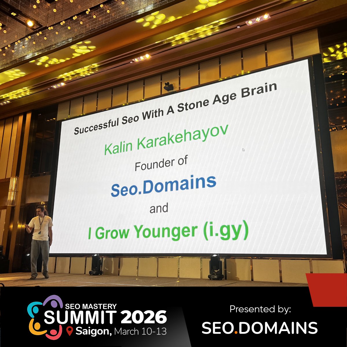 SEOdotDomains's tweet photo. Day 4 at #SEOMasterySummit! ๐ฅ
Kalin took the Main Stage with "Successful SEO With A Stone Age Brain" and announced https://t.co/PbwVFvUUfg (LLM manipulation - $5).
Visit https://t.co/eG3EUiJh6D & https://t.co/BYKwsgpLa5 booth to talk scale.
๐ https://t.co/fsW6muZUv4
#SEO #GEO https://t.co/zshTgMkiBZ