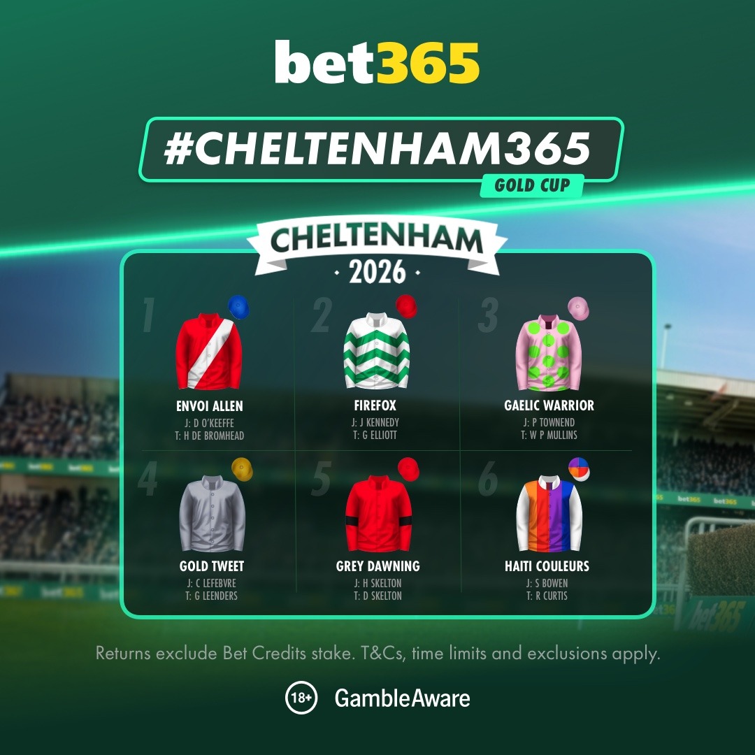 bet365's tweet photo. 🚨 £50 in Free Bets to be won!
 
Who wins the Gold Cup on Friday 13th March?
 
Reply with your prediction and include #Cheltenham365 in your entry.  
 
Entrants must have a fully verified bet365 account to claim a prize.
 
T&amp;Cs Apply.