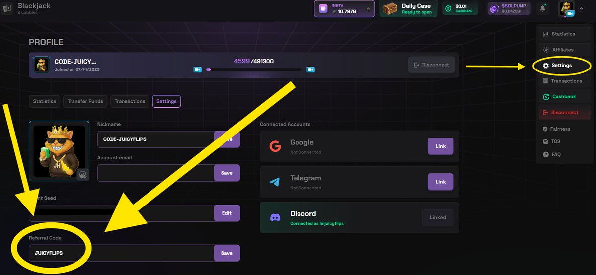 🎁 Giving FREE SOL to my referrals‼️ 

👉 CODE: JUICYFLIPS 

👉 ~add the code every 6 days~👈 

solpump.io/a/JUICYFLIPS