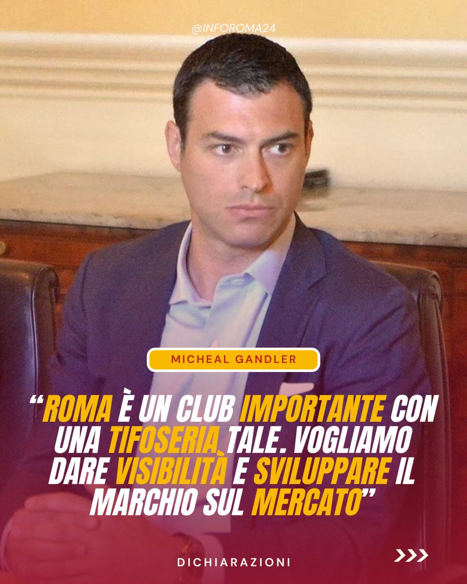 inforoma24's tweet photo. 🟡🔴 Micheal #Gandler è intervenuto alla Conferenza per la presentazione di #Eurobet, parlando dei giallorossi come un club importante, con una tifoseria tale.
🎙️Nessuna anticipazione sul centenario, ma ha commentato dicendo che per i partner sará un punto focale. https://t.co/a5eLrv64Rs
