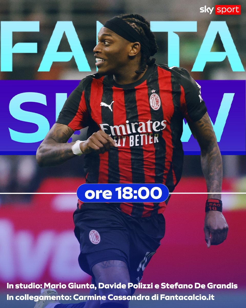 SkySport's tweet image. 📣 Torna #SkyFantaShow
🗓 Oggi alle 18 in diretta su #SkySport 24
👥 Con @MarioGiunta @DavidePolizzi82 Stefano #DeGrandis e @CarmineCassandr di @Fantacalcio 

🤔 Dubbi sulla formazione❓
🗣️ Mandaci un messaggio vocale su whatsapp al numero 345.9906769
🔊 I migliori saranno