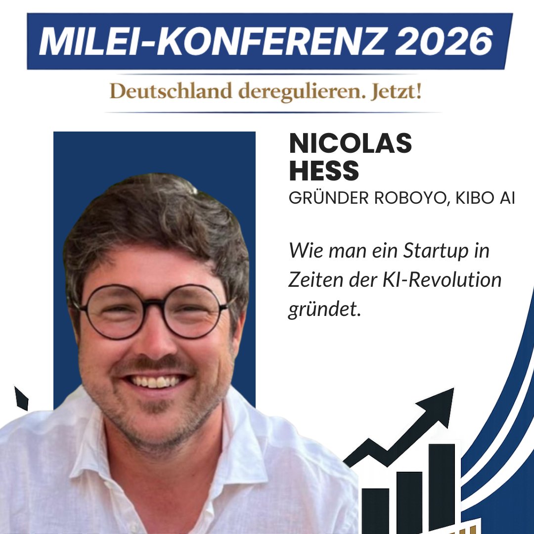 🚀 Morgen ist es soweit.

Wie gründet man ein Startup in Zeiten der KI-Revolution?

Während viele noch über Regulierung diskutieren, bauen andere bereits die Technologien von morgen.

🎤 Nicolas Hess 
Gründer von Roboyo und KIBO AI
spricht auf der MILEI-Konferenz 2026 darüber,