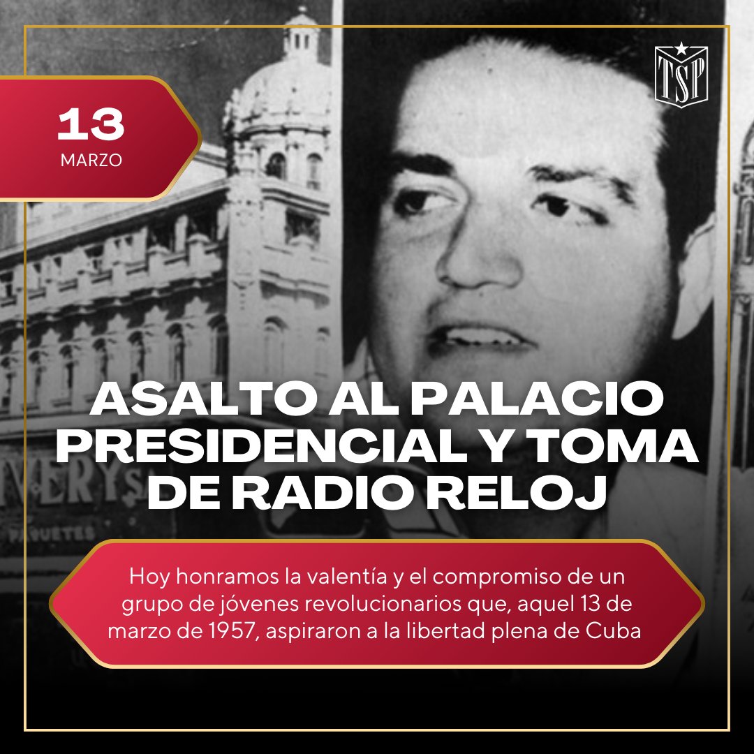 Eterno homenaje a los valientes jóvenes del Directorio Revolucionario cubano, que convirtieron este día en una fecha histórica para los cubanos. Los jóvenes de hoy, se inspiran en su ejemplo.
tsp.gob.cu/13-de-marzo-de…