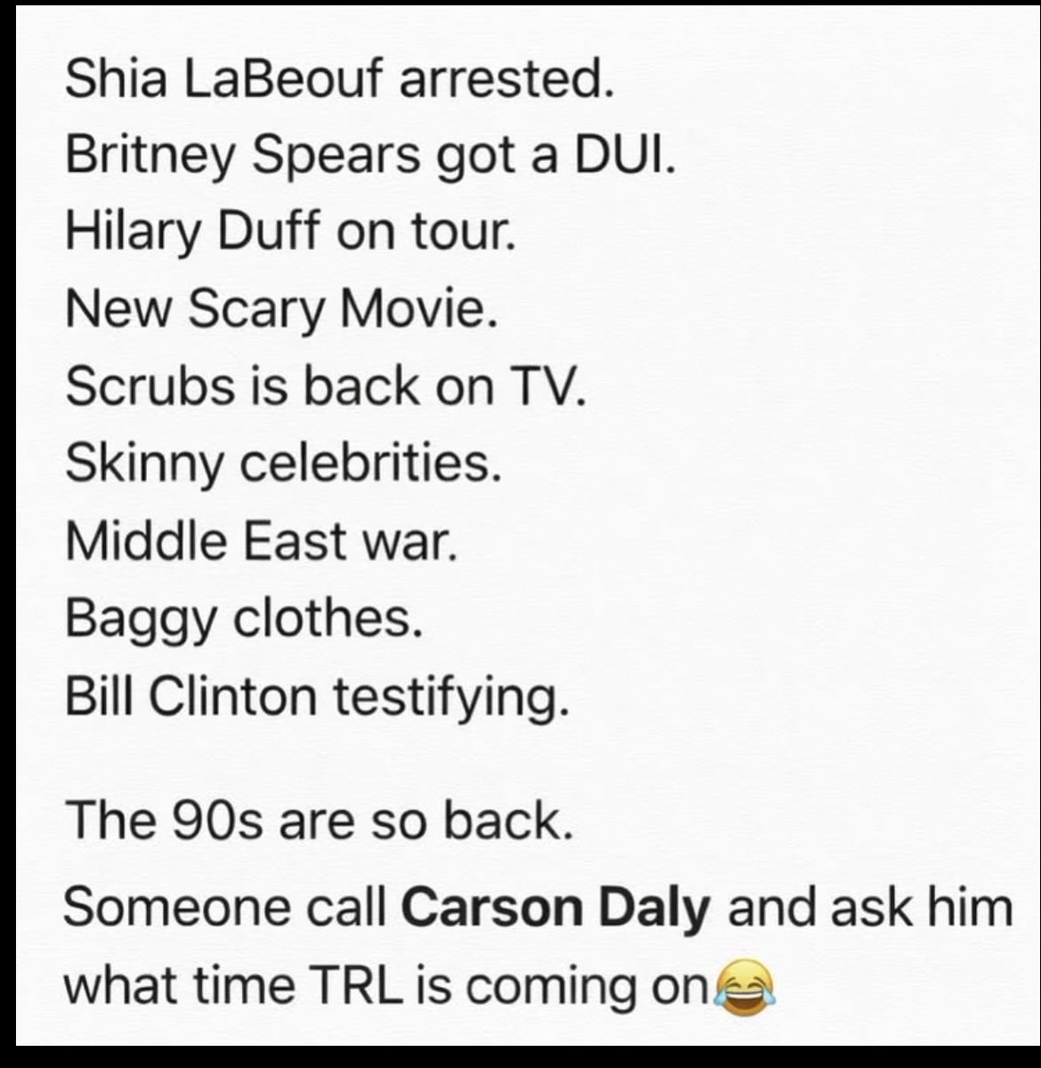 MikeFerrari10's tweet photo. @CarsonDaly9 

What do you say? A TRL reboot might just be what this country needs right now https://t.co/oXF3BwjS7l