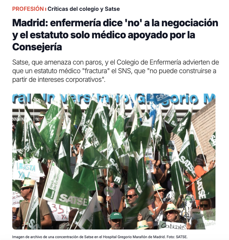 SATSE_Madrid's tweet photo. 🟢No compartimos la fractura entre sanitarios que ha creado la consejera Fátima Matute en la Comunidad de Madrid.

Lee nuestro comunicado: https://t.co/EKW0iP4BQl https://t.co/ZnJrDqaLGb