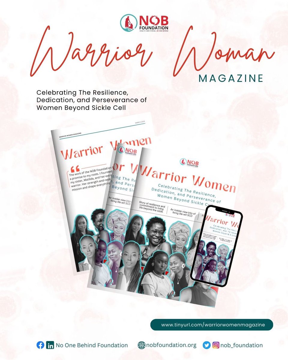 ehiobe's tweet photo. Proud to have curated and edited the stories for NOB Foundation’s inaugural Warrior Women magazine, highlighting the voices of the women in the sickle cell community. 

🔗 Read it here: https://t.co/mGD0l4riLI https://t.co/uFnzp8TKjo