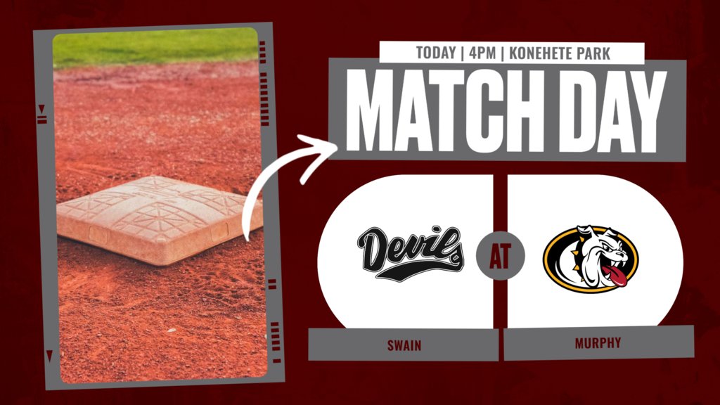SwainMiddle's tweet photo. JV Baseball and JV Softball will travel to Murphy today as they face the Bulldogs. Game time is at 4. https://t.co/jjuzO4s2Lh