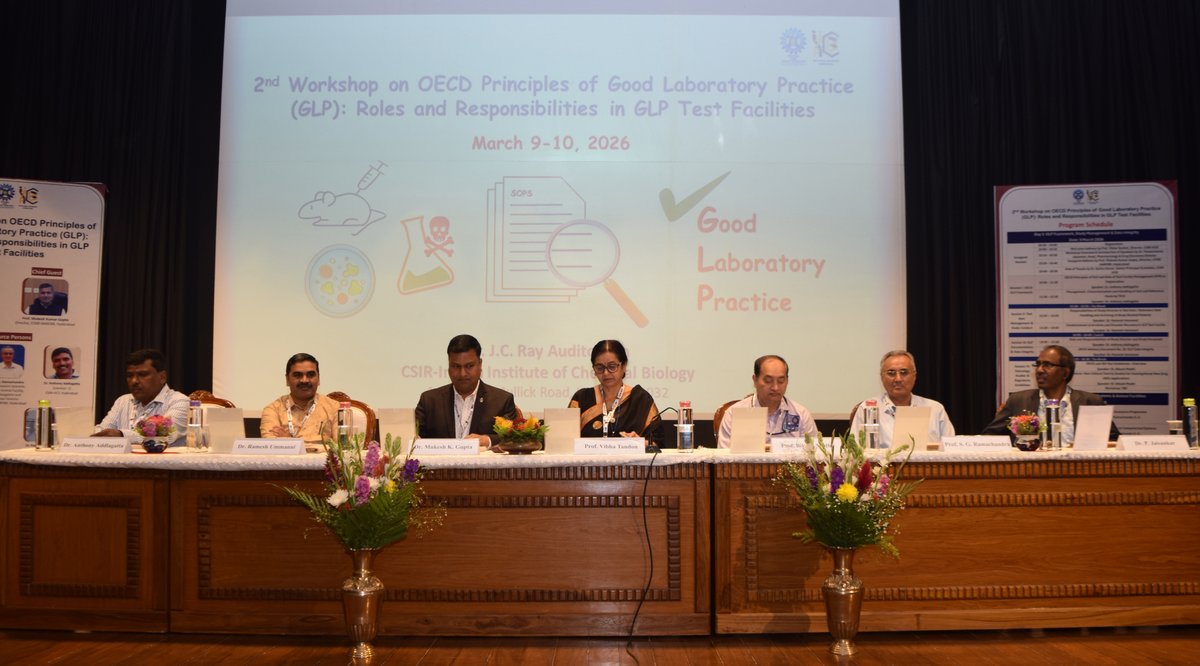 csir_iicb's tweet photo. 2nd Workshop on OECD Principles of Good Laboratory Practice (GLP): Roles and Responsibilities in GLP Test Facilities @CSIR-IICB on March 9-10, 2026. Participants were provided with valuable insights into the principles of Good Laboratory Practice. https://t.co/lXAOw2PWb9