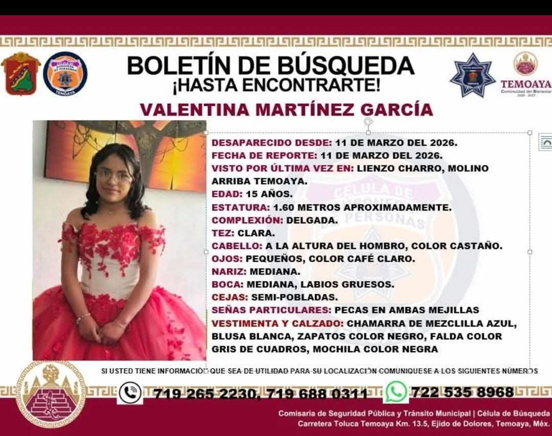 Buenos días ! Me pueden ayudar por favor a compartir esta ficha de búsqueda ? Es la sobrina de una amiga que está desaparecida.
<a href="/beltrandelrio/">Pascal</a> <a href="/ElOpinadorTV/">Enrique Villanueva - El Opinador</a> <a href="/LopezOlvera/">Roberto López Olvera</a> <a href="/MARLENE_STAHL/">MARLENE 🦋</a> <a href="/nuriagv/">Nuria GiL</a> <a href="/BrisseidaMoya/">Brisseida Moya</a> <a href="/aesquinca/">Antonio Esquinca</a> <a href="/azucenau/">Azucena Uresti</a> <a href="/franciscozea/">Francisco Zea</a> <a href="/CiroGomezL/">Ciro Gómez Leyva</a> <a href="/DavidPramo2/">Padre del Análisis Superior</a>