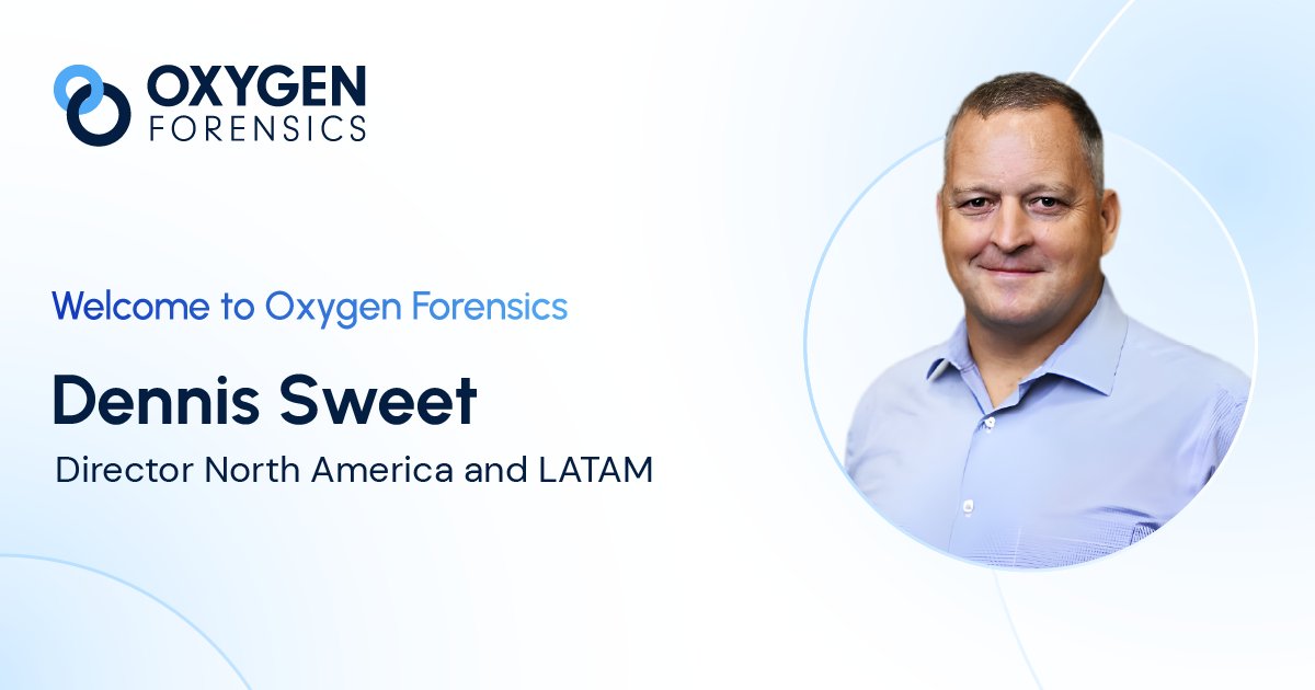 oxygenforensic's tweet image. Please join us in welcoming Dennis Sweet to the Oxygen Forensics team! 🎉

Dennis joins as Director for North America &amp;amp; LATAM. We’re excited to have him on board and look forward to great things ahead!

#TeamGrowth #Leadership #DFIR