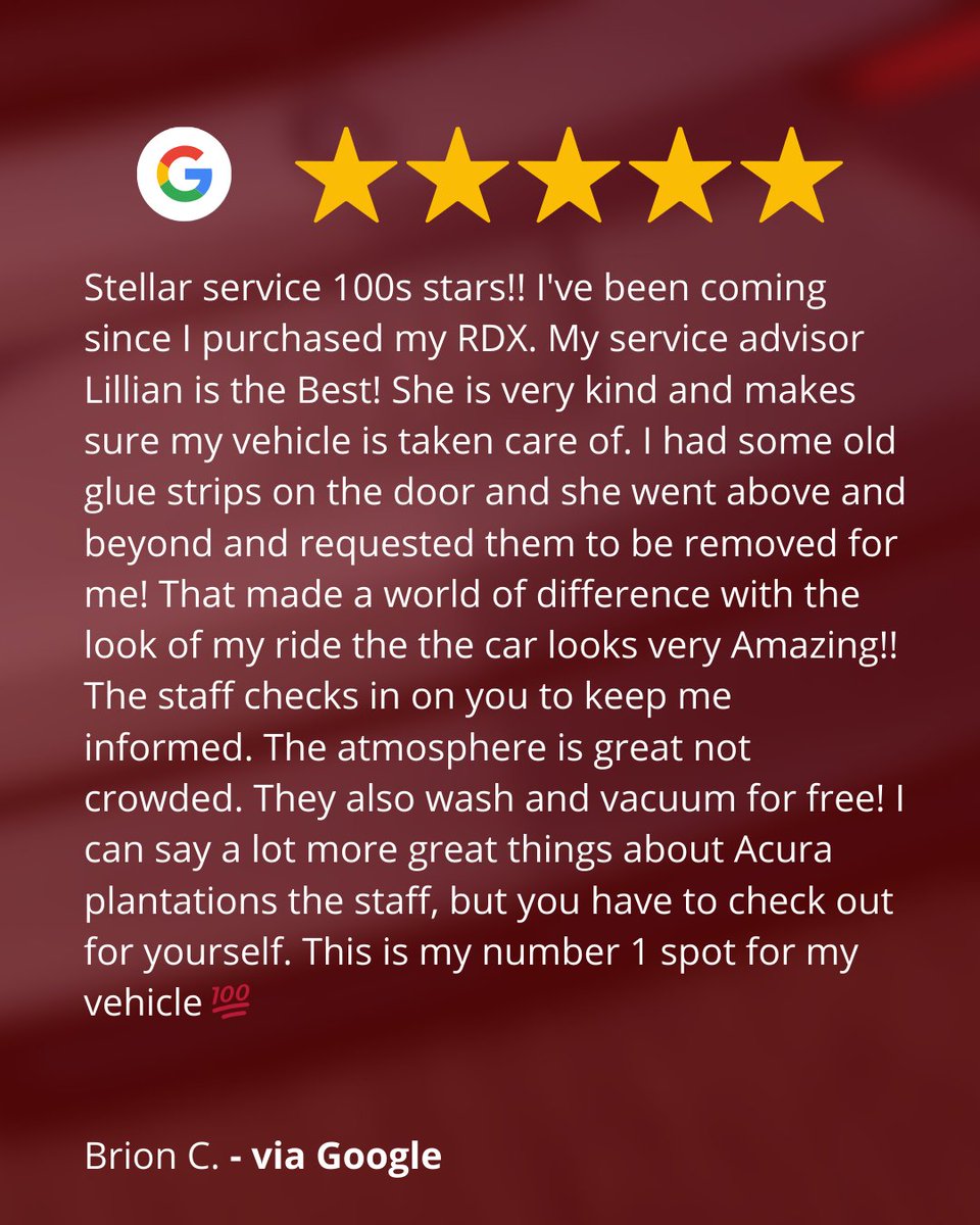 rickcaseacura's tweet image. We love to hear from you!

 #CustomerReview #AutoCare #CarService #VehicleMaintenance #AcuraOwners #CustomerExperience #AcuraMDX #Acura #LuxurySUV #MDXLife #DriveAcura #SUVLife #LuxuryDrive #CarOfTheDay #NewCarVibes #TestDriveToday #FloridaCars