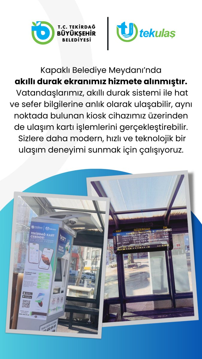 Tekirdağ Otopark Ulaşım A.Ş. tweet media