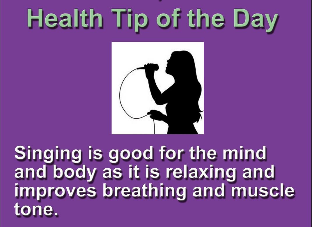 LarryDevine's tweet image. Health Tip Of The Day!

#HealthTipOfTheDay
#Singing