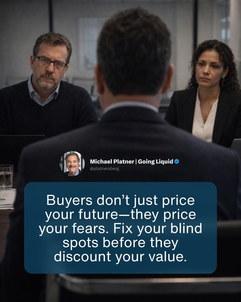 A buyer will pay for your upside—if they believe it’s repeatable.

But they’ll discount for anything that makes them feel exposed: surprises in the numbers, unclear ownership of key decisions, weak controls, messy contracts, cash leakage.

That’s what “pricing your fears” looks
