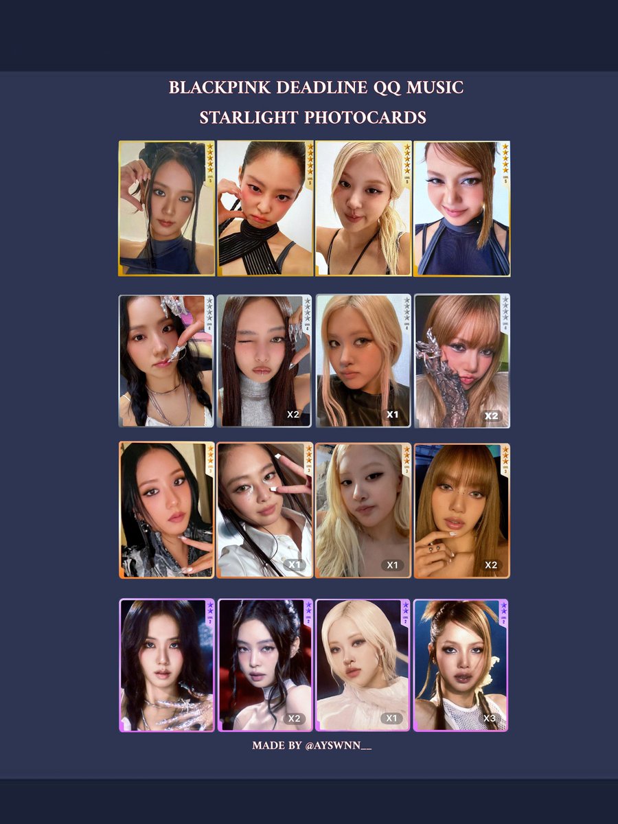 blackpink deadline qq music リサ　5星　トレカ BLACKPINK QQ Music Starlight Cards MADE BY @Ayswnn__ #BLACKPINK