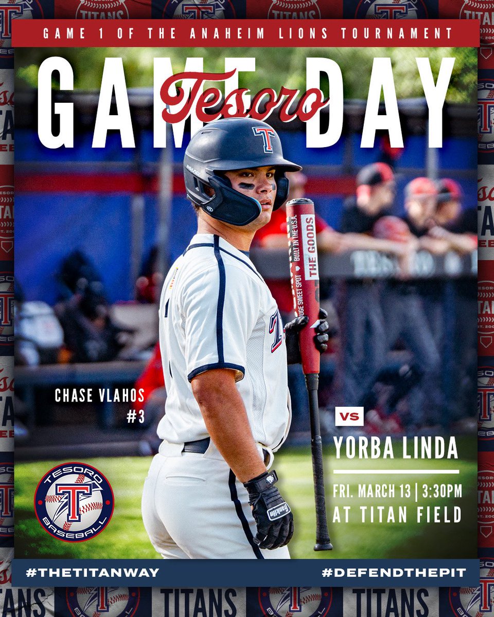 TesoroTitans_BB's tweet photo. The Titans return home for Game 1 of the Anaheim Lions Tournament at 3:30 pm. #TheTitanWay #DefendthePit https://t.co/ibgWfr2rYN