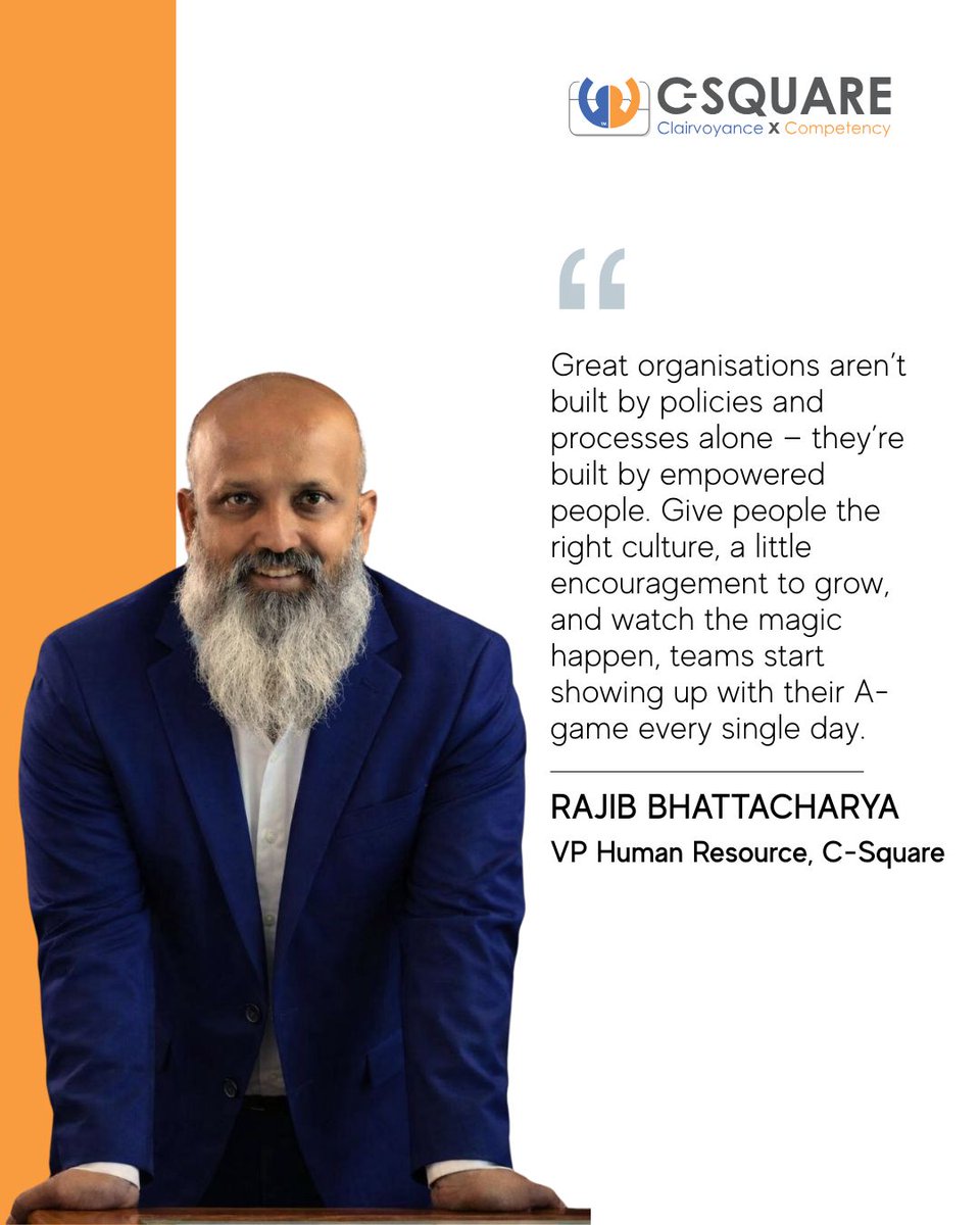 C_SQUARE_INFO's tweet image. At C-Square, we believe that when individuals are empowered with the right culture, support and opportunities to grow, they bring their best every day. 🤝

#CSquare #LeadershipMessage #HRLeadership #WorkplaceCulture #EmployeeGrowth #LeadershipInsights #HumanResources