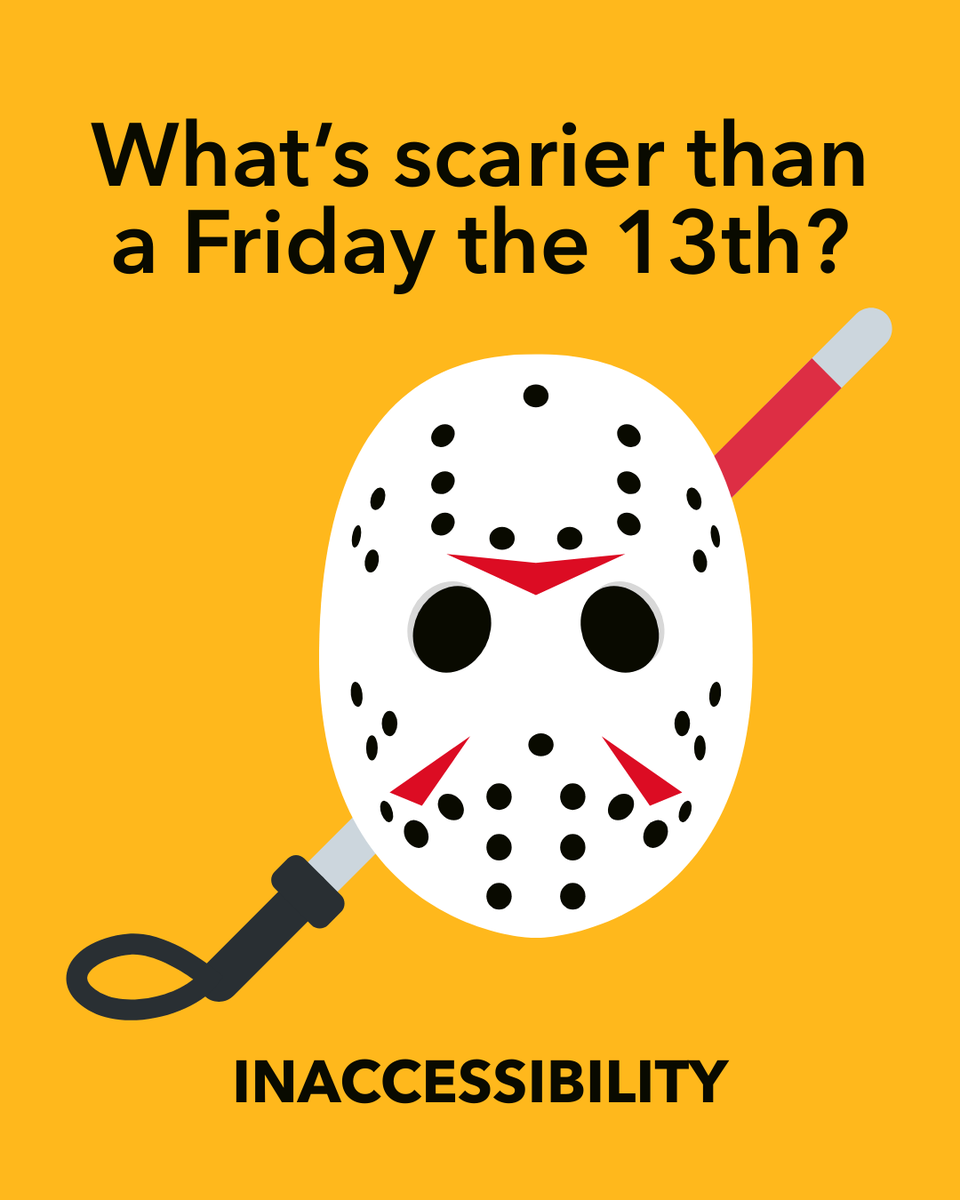 #FridayThe13th is way less scary than unnecessary barriers to #accessibility. 😨

Wishing you luck today in navigating the #BlindNewWorld!