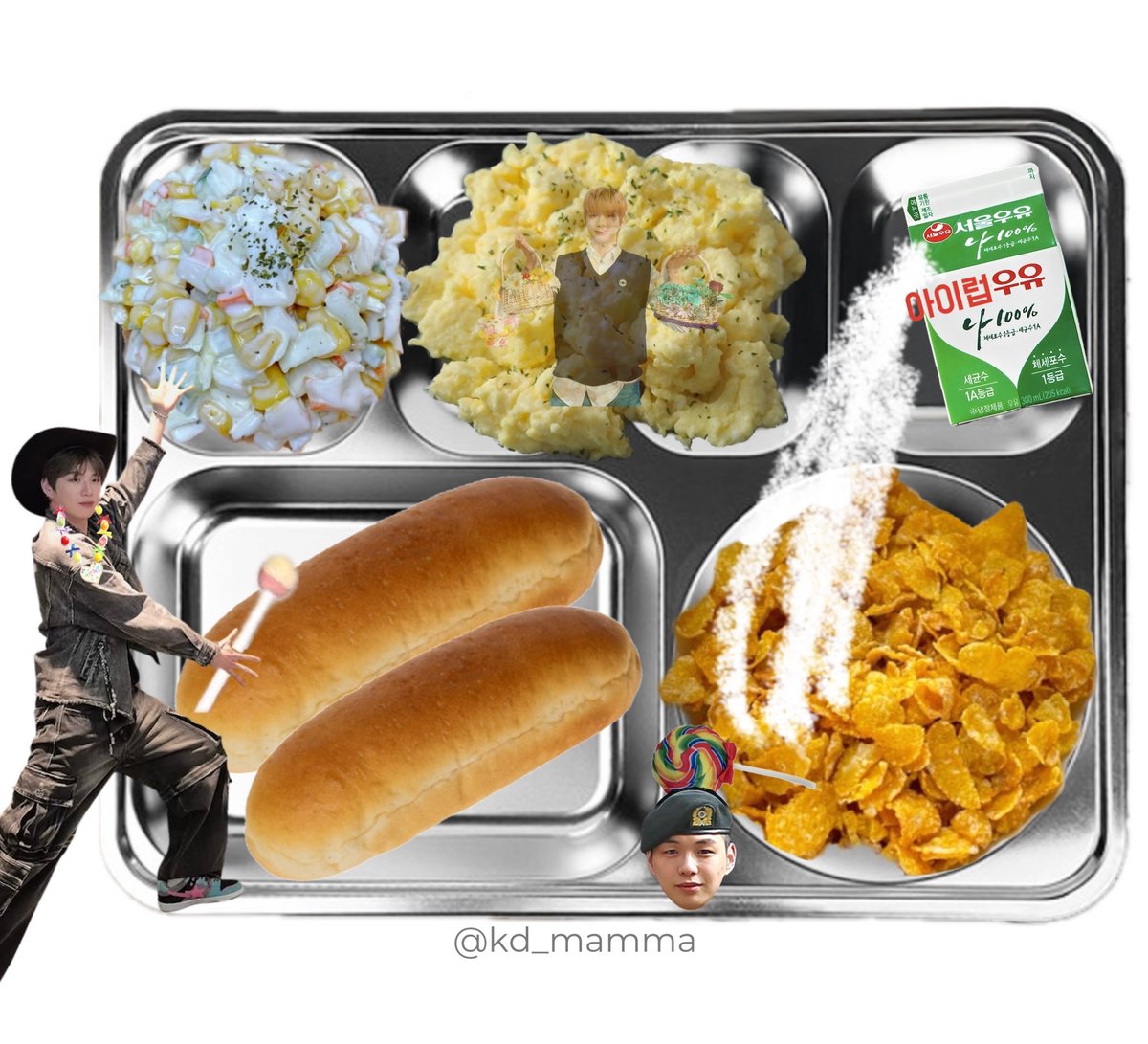 〔 2026년 3월 14일 조식 〕
핫도그빵
스크램블에그
콘푸로스트
백색우유
코울슬로샐러드
   ᑎ__ᑎ      ᐱ__ᐱ     ᕱ__ᕱ
   (˶.•o•˶)    ( .•ω• )    ( .•⤚• )
ଘ(ა 🌭 )    (ა     ૮)｡   (      ٩)੭