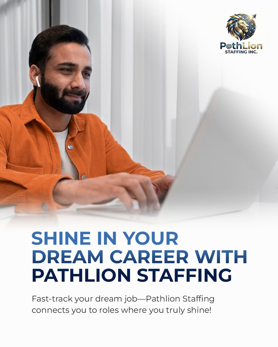 pathlionst's tweet photo. 🌟 Shine brighter in your dream career with Pathlion Staffing! 

We connect you to opportunities where your talent truly stands out. Your next big career move starts here!

#DreamCareer #CareerGrowth #JobOpportunities #TalentMatching #ProfessionalSuccess #CareerJourney https://t.co/E7aQsTO43T