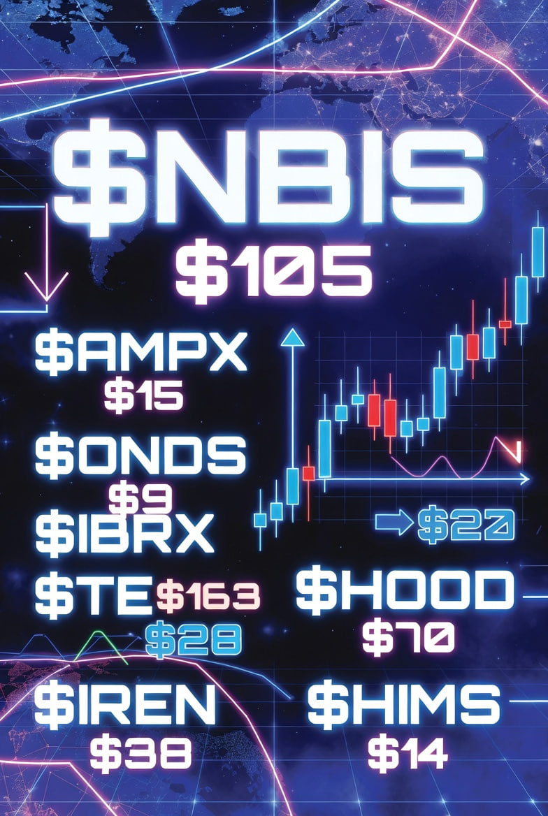 _quackola_'s tweet photo. $NBIS ：$105
$AMPX  ：$15
$ONDS：  $9
$IBRX： $8
$TE： $163
$HOOD： $70
$IREN  ：$38
$HIMS ：$14 https://t.co/WYVGVN8J8O