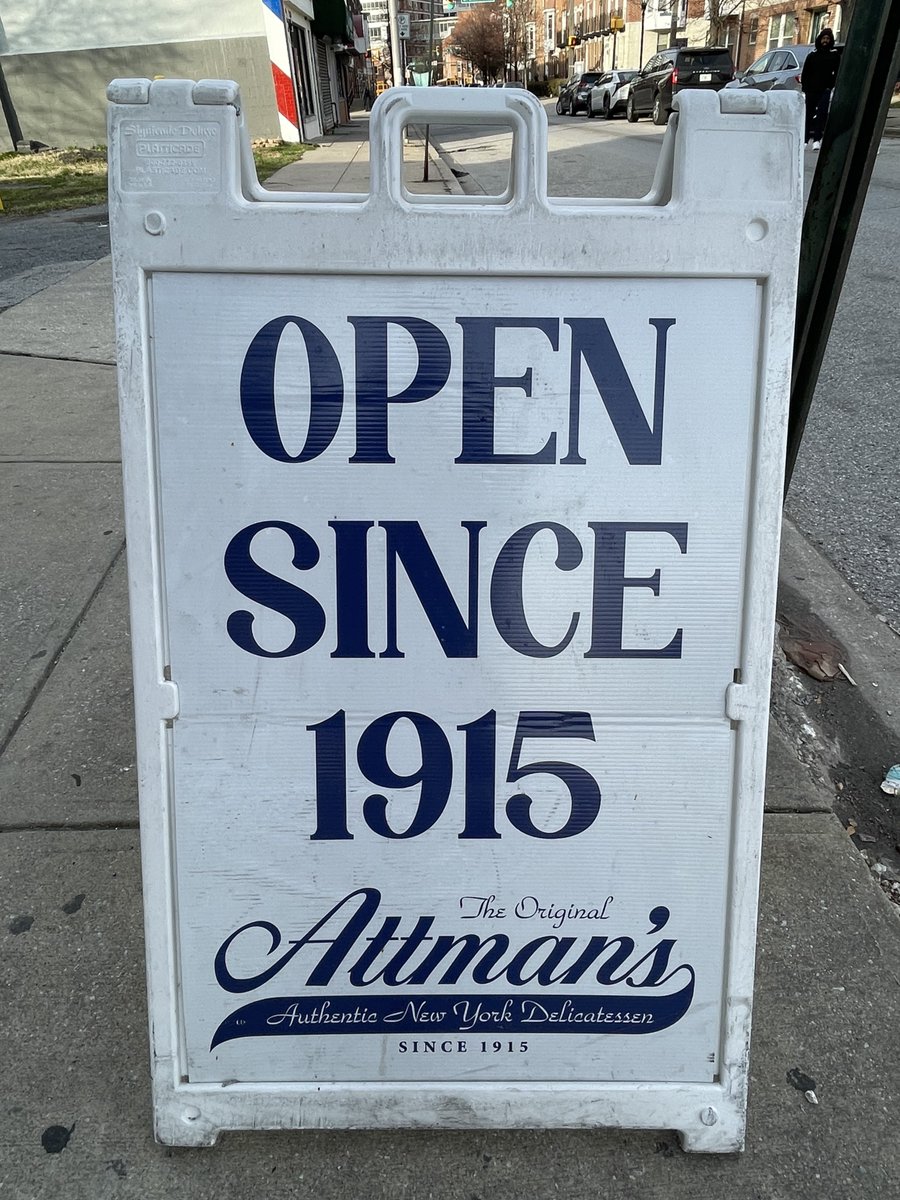 ScottWykoffWBAL's tweet image. Just moments after my last live report at 8:30a on @wbalradio from @BaltCityHall I scored this delicious #WorkingDog at @AttmansDeli on Lombard Street! A jumbo, all-beef hot dog topped with a thick slice of fried bologna, served on a roll with mustard, relish &amp;amp; onions to die for!
