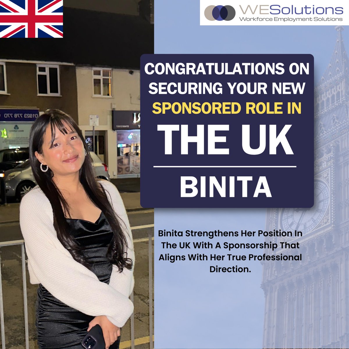 SolutionsWe's tweet photo. Congratulations To Binita On Securing Her New Sponsored Role In The UK 🇬🇧

A Significant Step Forward In Her Professional Journey, Aligning With Her True Career Path And Opening Doors To New Opportunities In The UK Healthcare Sector.

#HealthcareHeroes #wesolutionsltd https://t.co/7xNglssVij