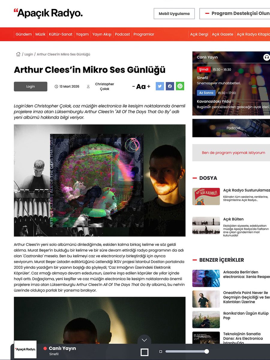Chriak's tweet photo. Bu haftaki yazım: Arthur Clees’in Mikro Ses Günlüğü / https://t.co/aiwtVklS0I https://t.co/KhEZ5HUX9w