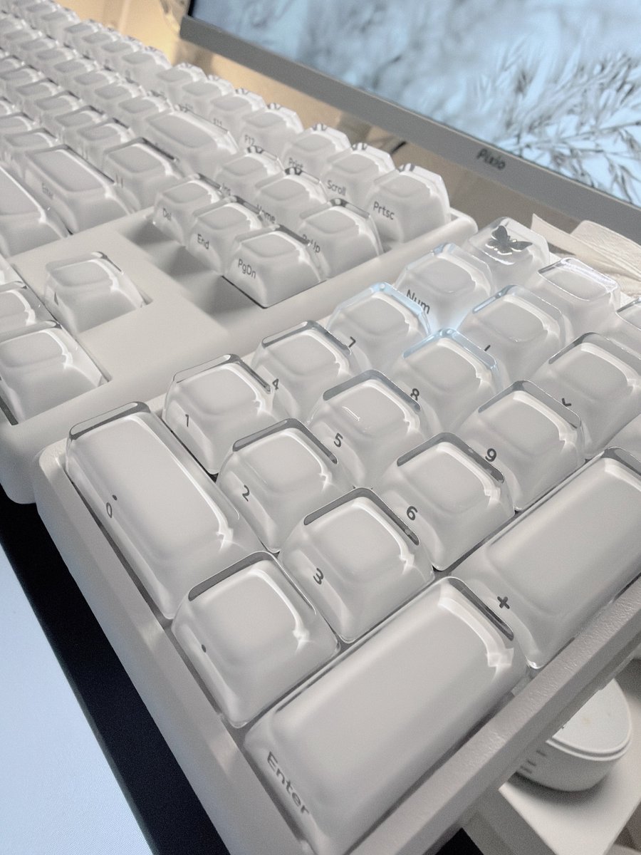 キーキャップ、数日使ってみて魅力たくさんでした！
クラゲみたいなプルプルした見た目が特に最高です👍オススメ
 #EPOMAKER