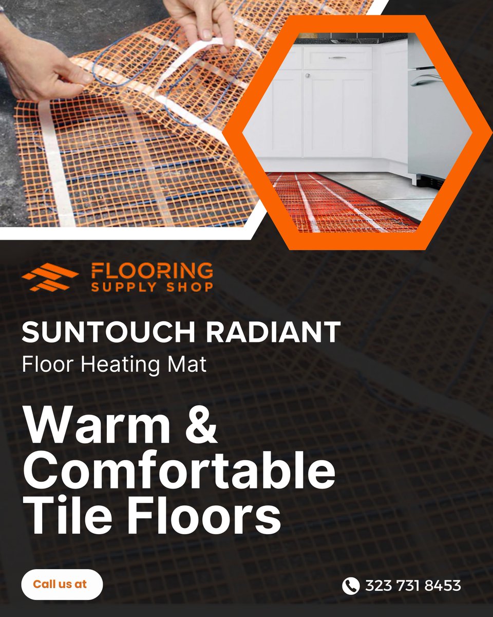FlooringSupplyS's tweet image. Enjoy warm floors with the SunTouch Radiant Floor Heating Mat. Designed to heat tile and stone floors with an easy to install open weave mat that bonds directly with thin set mortar. Comfort and warmth built right into your floor.
#heatedfloors