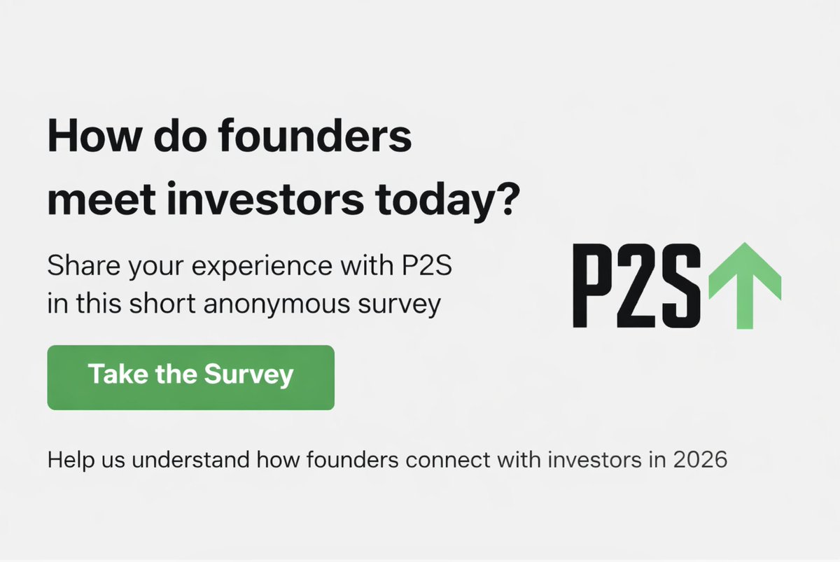 How do founders actually meet investors today? What works, what’s cringe, and how many follow-ups are too many?

<a href="/p2svc/">Pre-seed to Succeed</a> is mapping how first rounds really happen and will share the insights with the community🚀

Founders: form.typeform.com/to/YilSVRI4
Investors: form.typeform.com/to/xO9EMh1P