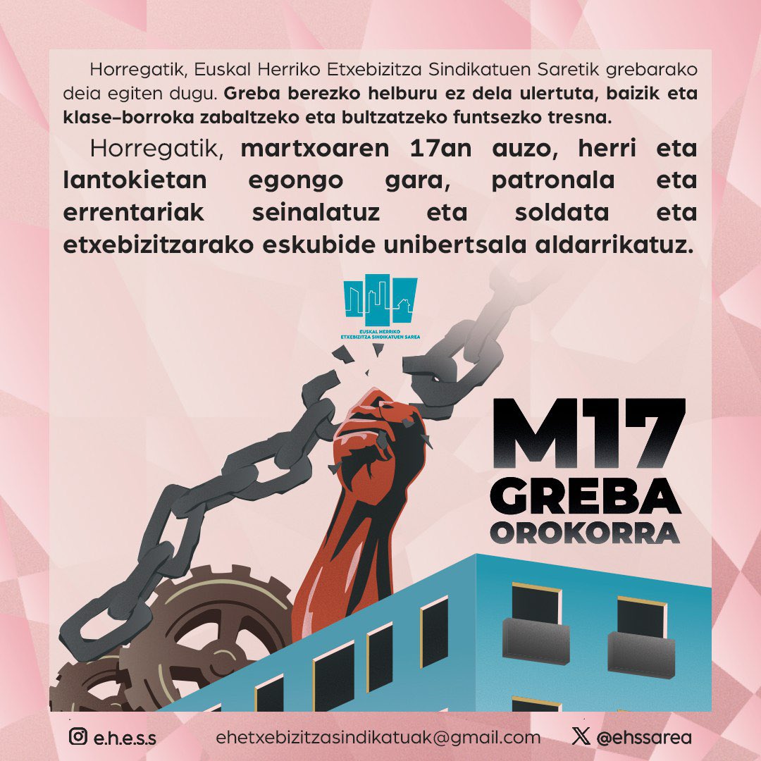 Euskal Herriko Etxebizitza Sindikatuen Sarea tweet media