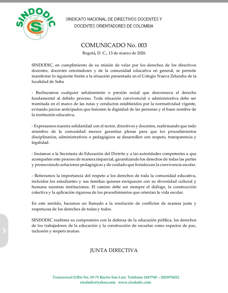 SindodicSindicato Nacional de Directivos Docentes tweet media