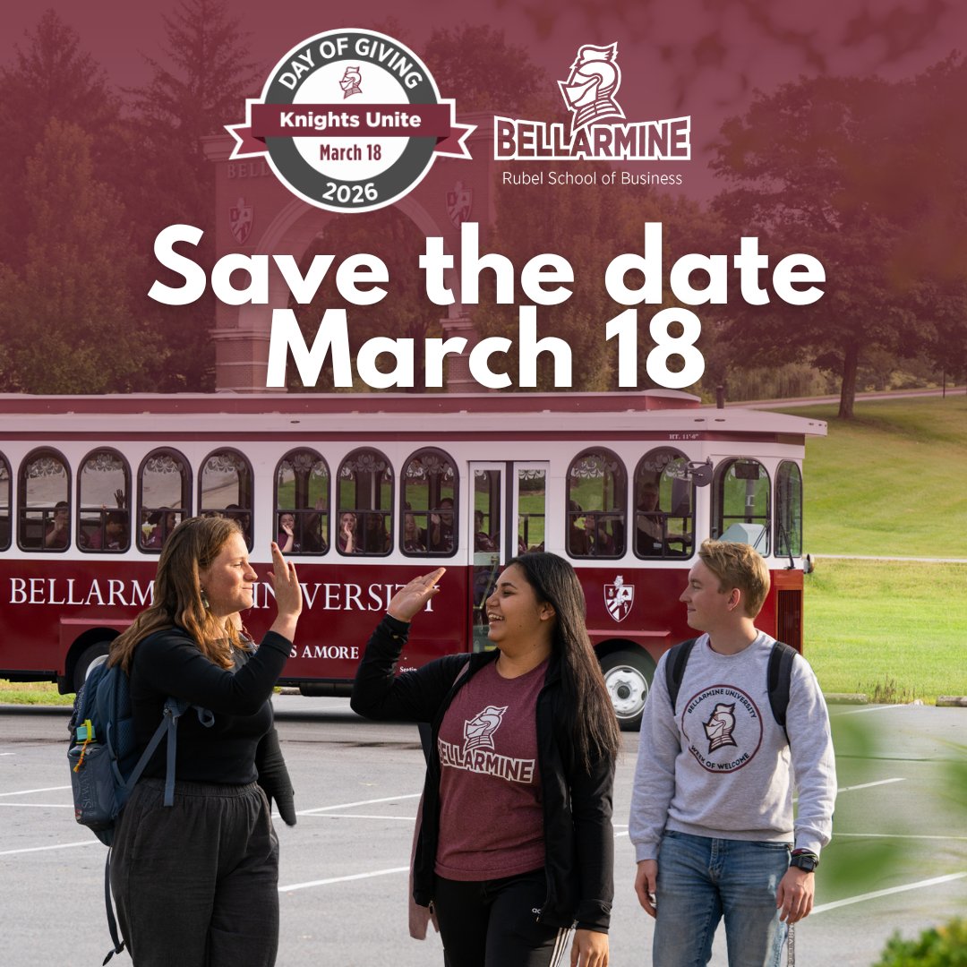 Knights Unite starts March 18! Support students at the Rubel School of Business during Bellarmine’s Day of Giving. Your gift helps expand opportunities and prepare future business leaders.

🔗 Give here: shorturl.at/5um5A

 #BUKnightsUnite #RubelSchoolOfBusiness