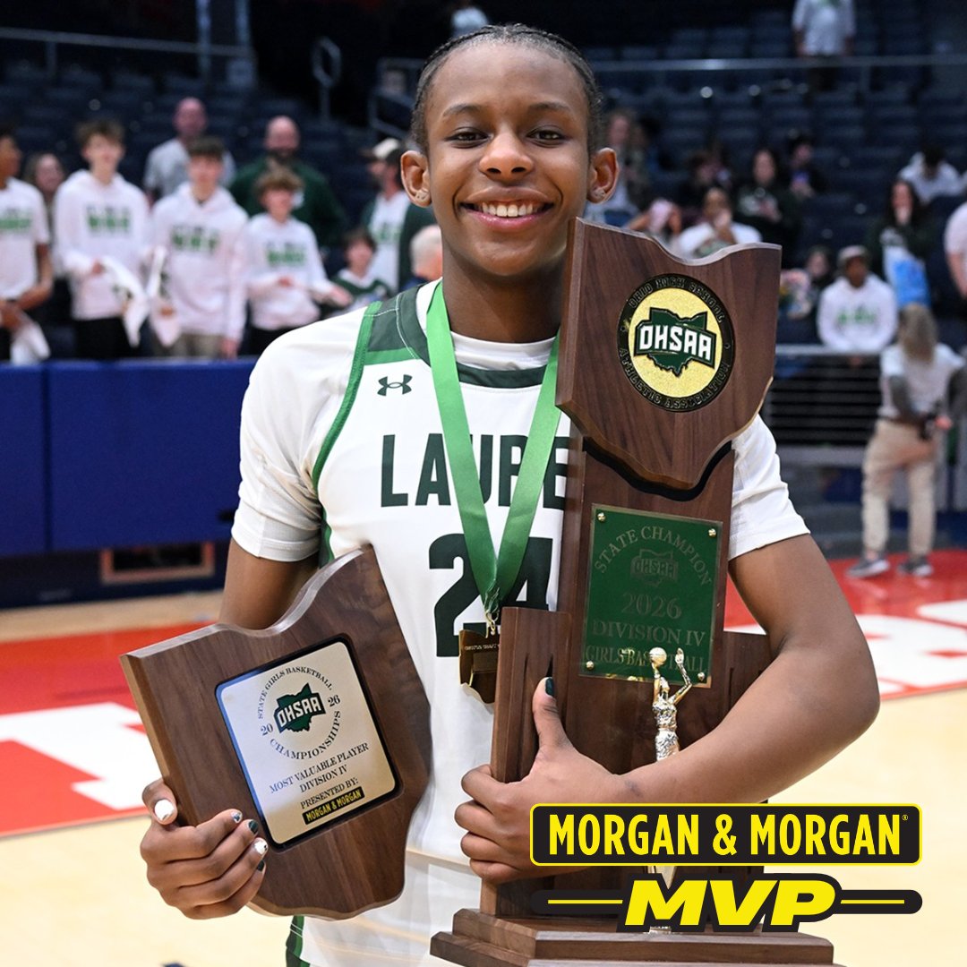 OHSAASports's tweet photo. Congratulations to Shaker Heights Laurel's #24 Tristian Williams on her MVP Award presented by Morgan &amp; Morgan! @forthepeople https://t.co/jBUUlpBm3c