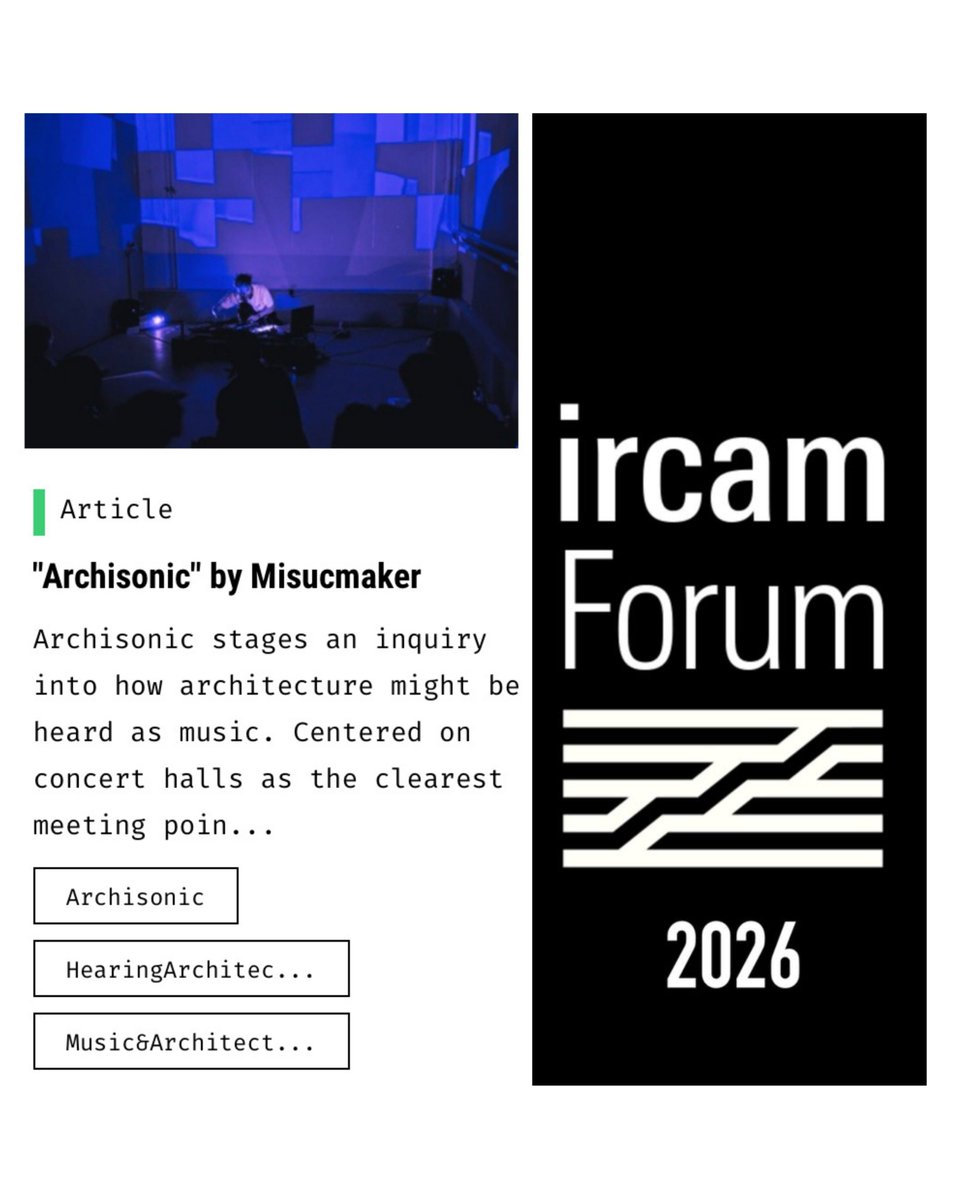 misucmaker's tweet photo. After nearly fifteen years of circling around ideas at the intersection of music and architecture, I’m excited to finally share them on an international stage next week at #ircamforum

https://t.co/85aMpmSJit

#misucmaker #archisonic #musicandarchitecture

https://t.co/Pj78T0Ub2q https://t.co/LtysbeLkRu