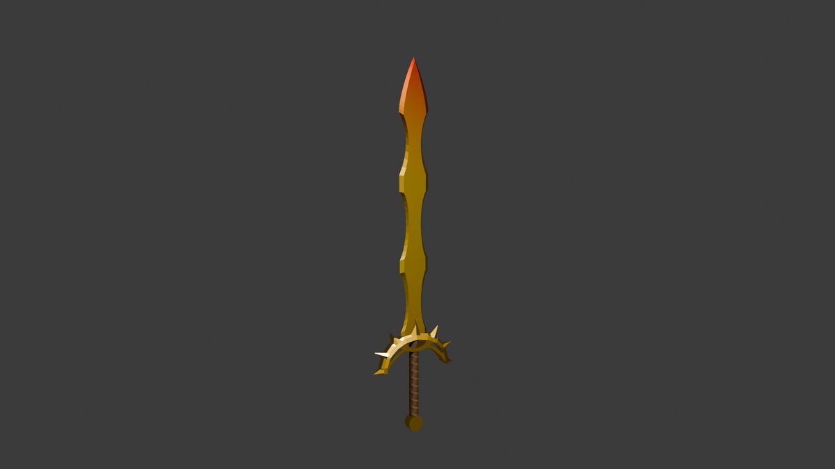 Dismaspam's tweet photo. did this one without tutorials except for one for the wrappings on the handle. original ref by arberros_armory :D https://t.co/xPPrSiAoda