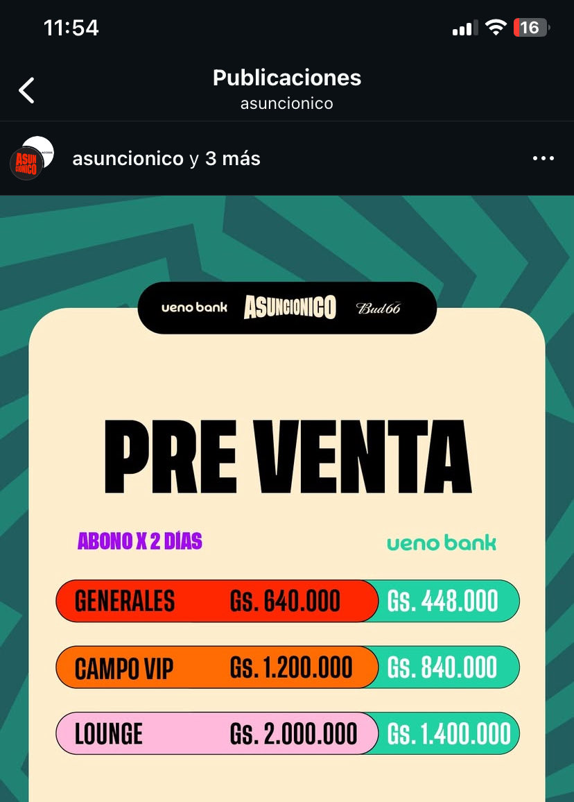 lourmendo's tweet photo. @sbordersz yo tengo el combo del dia 2 y 3 sector general. Vendo a 380
Esto publicaron ayer: https://t.co/YiHMbwBiVX