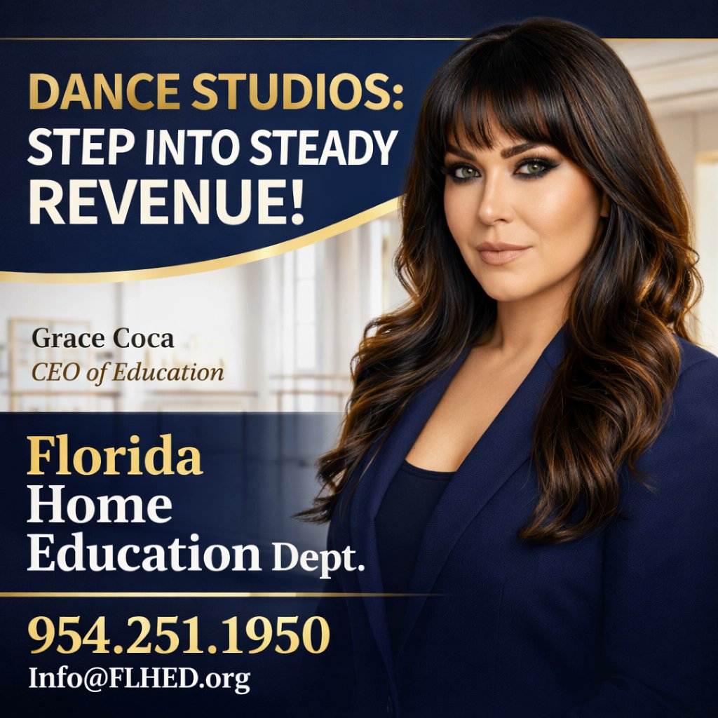 DANCE STUDIOS: STEP INTO STEADY REVENUE! 🩰
Get Step Up funding &amp; enroll homeschoolers! 30-day fast-track. 1 student = full Return on Investment (costs covered). 31 years exp.

📞 954.251.1950
✉️ Info@FLHED.org
🌐 Florida-Home-Education.sintra.site