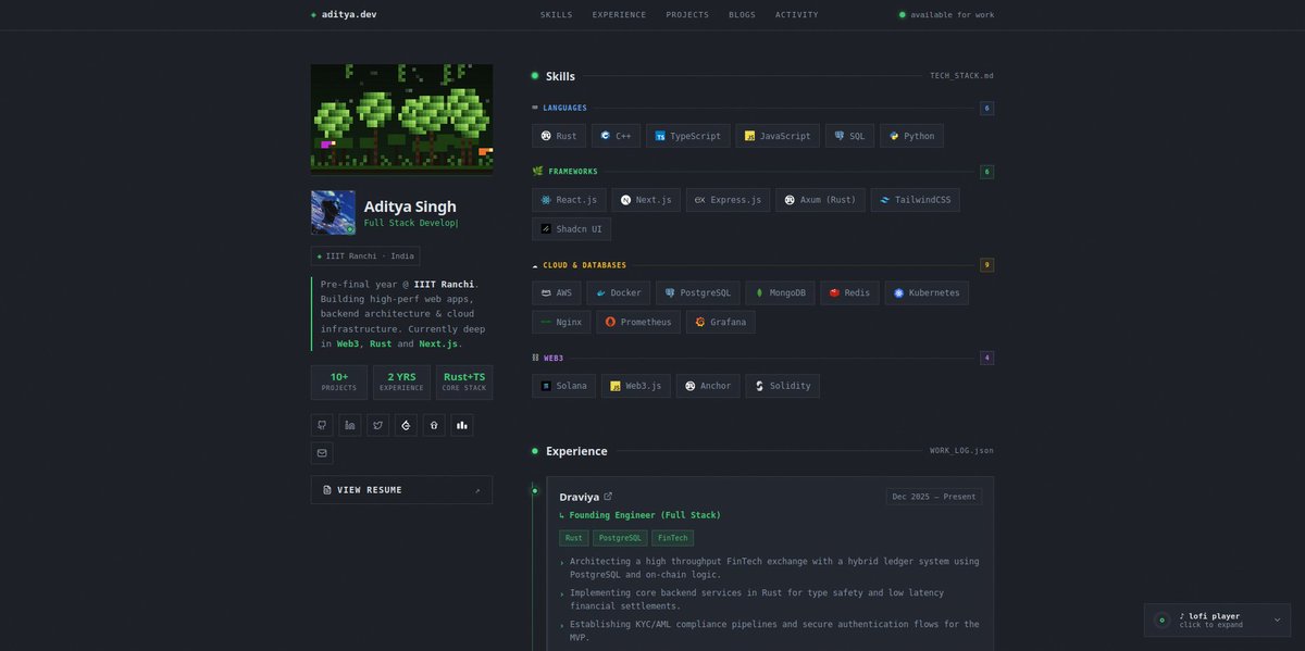 iaadi8's tweet photo. Updated  my resume UI (last time) 😭
Check it out - https://t.co/tm4zyxIHcQ 🥬🍀🌿

Drop your portfolio website ⤵️ https://t.co/71TPGbMEd9