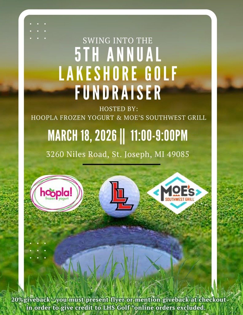 Lakeshore_HS's tweet photo. Support Lakeshore Golf at a Give Back Night, March 18 at Moe's and Hoopla. https://t.co/HDvOxOmYV4