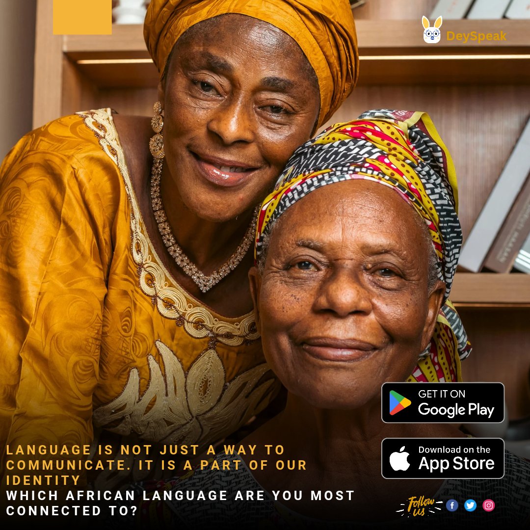 Your Roots, Your Power 🌍

Start your journey back home today. Download DeySpeak on the App Store or Google Play.

#MondayMotivation #DeySpeak #AfricanHeritage #Identity #SpeakYourTruth