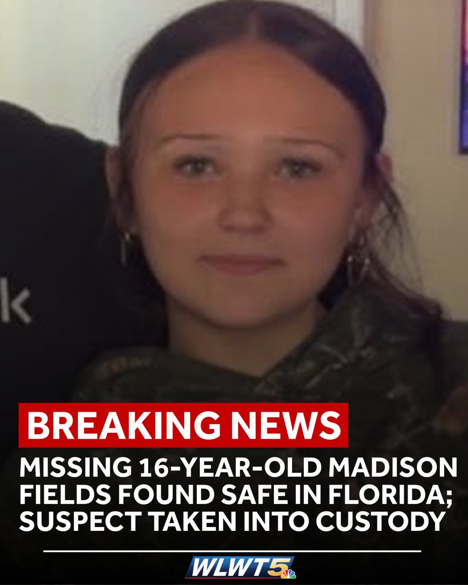 BREAKING: Missing 16-year-old from Colerain Township found safe in Florida,  suspect taken into custody. 

The latest from FBI, officials: wlwt.com/article/missin…
