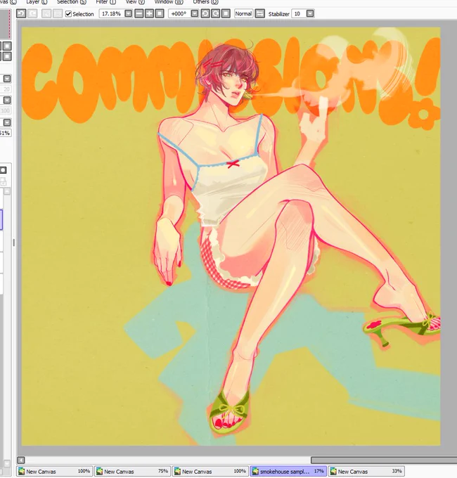 just finishing up some samples and I should be ready to open slots again >:)